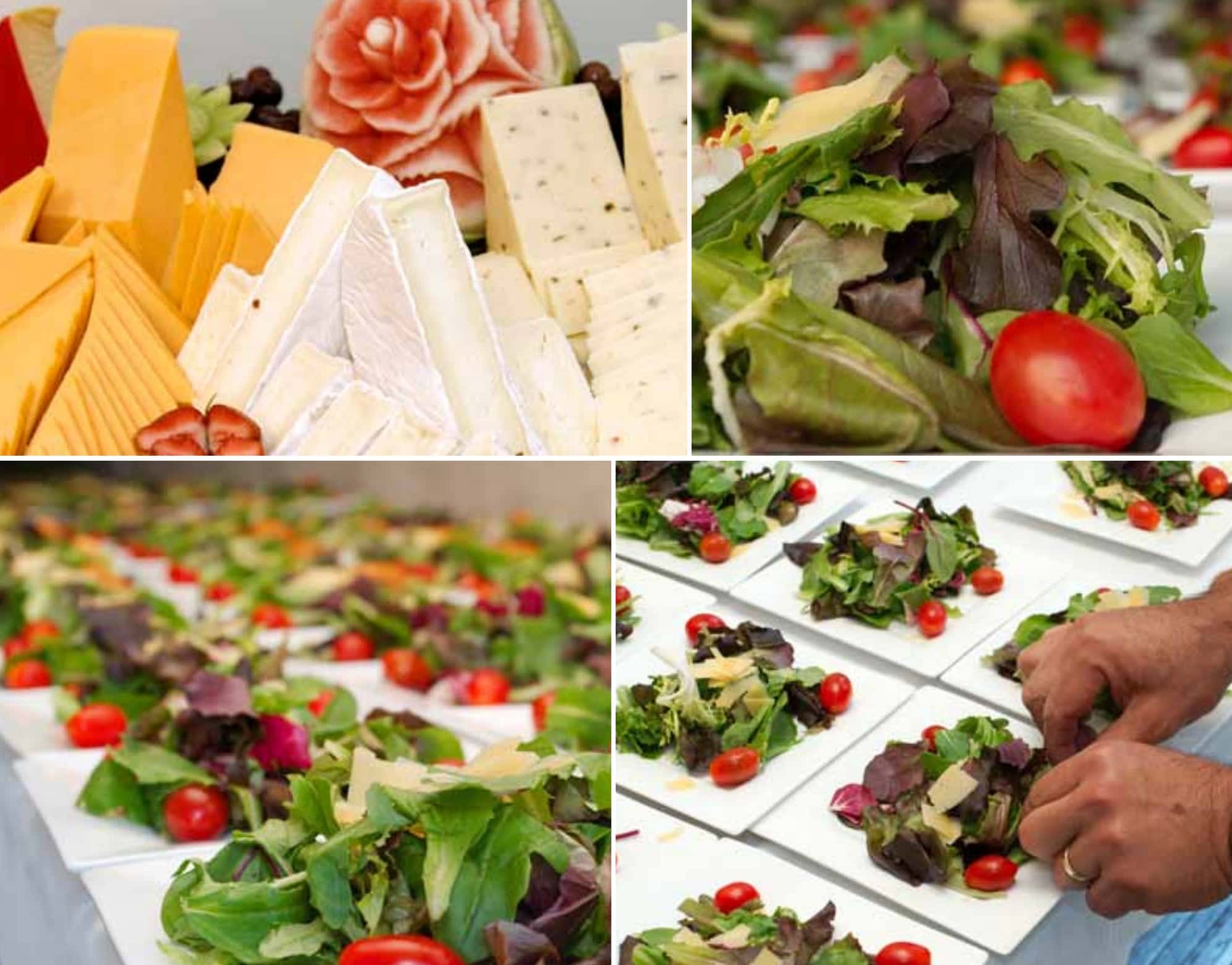 Photo of a banquet table filled with food