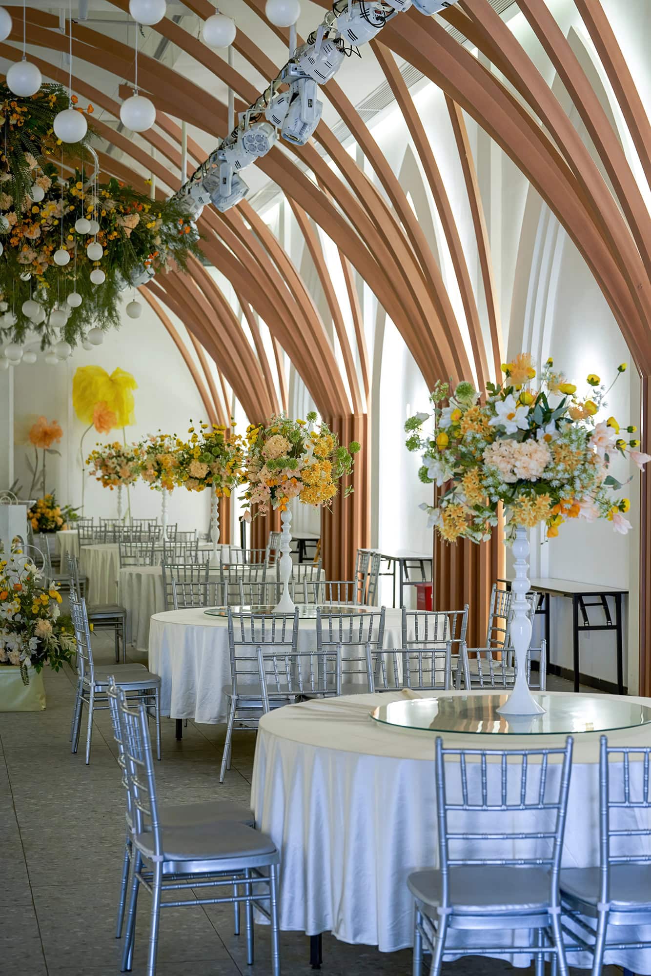 Elegant venue with floral decorations in Riverside County