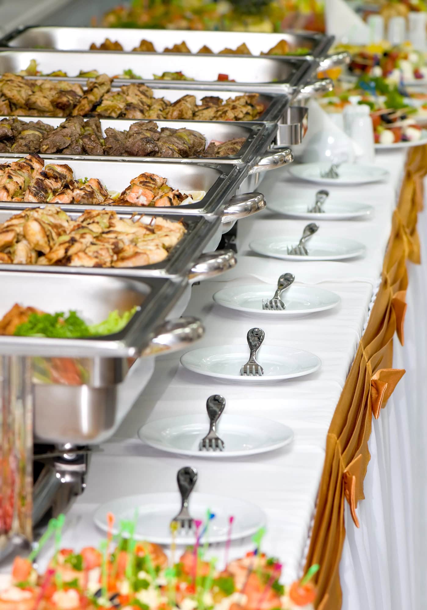 Anniversary party catering buffet line in Corona, CA by Chef Bill Blackburn